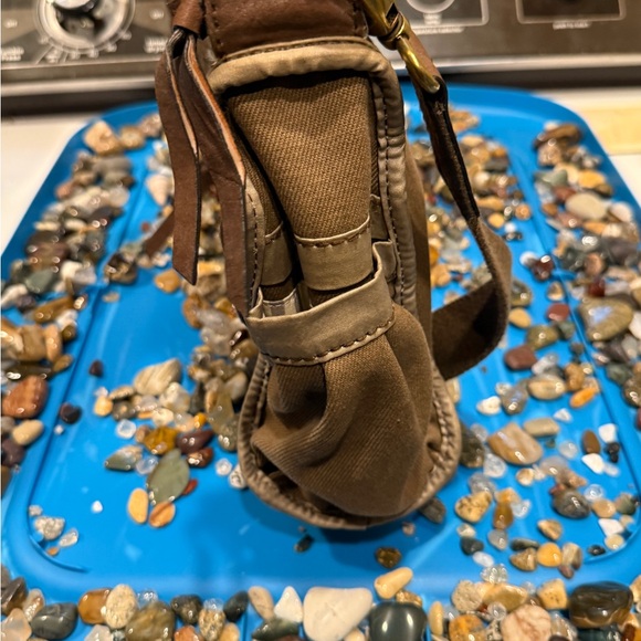 Fossil Vintage Tan and Brown Canvas Tote - Picture 3 of 9